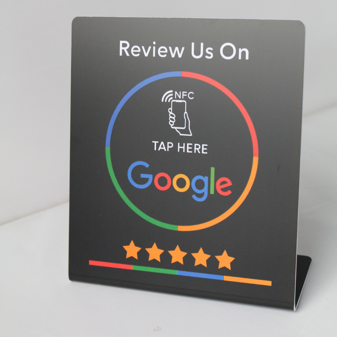 NFC Google Review Stand Black