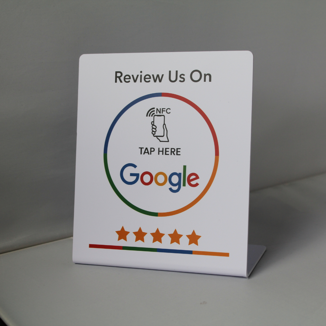 NFC Google Review Stand White